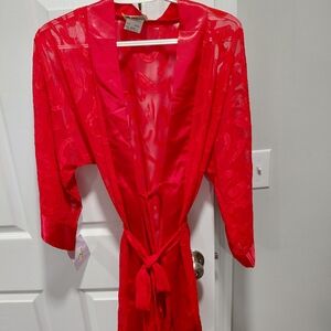Elegant Red Sheer Robe
